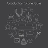 Graduation Celebrating Education Icon Vector Set