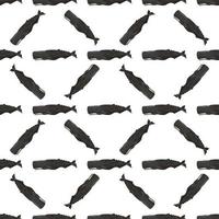 Seamless pattern cachalot on white background. Template of cartoon character of ocean for fabric. vector