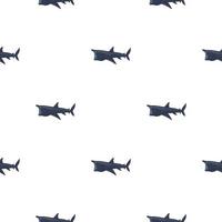 Basking shark seamless pattern in scandinavian style. Marine animals background. Vector illustration for children funny textile.