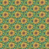 Geometric sunflowers print seamless pattern. vector