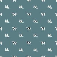 Seamless pattern cow on teal background. Texture of farm animals for any purpose. vector