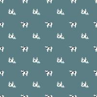 Seamless pattern cow on teal background. Texture of farm animals for any purpose. vector