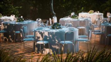 outdoor patio chair and table in cafe restaurant video