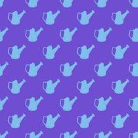 Watering can seamless pattern. Garden background. vector