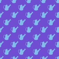 Watering can seamless pattern. Garden background. vector