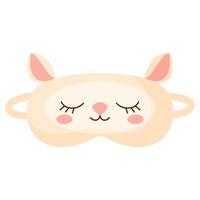 Children sleep mask lamb on white background. Face mask for sleeping human isolated in flat style vector