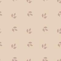 Seamless pattern cardamom on pastel peach background. Cute plant sketch ornament. Geometrical texture template for fabric. vector