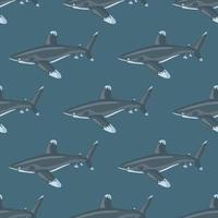 patrón sin costuras de tiburón oceánico de punta blanca en estilo escandinavo. fondo de animales marinos. ilustración vectorial para niños textil divertido. vector