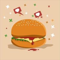 vector de ilustración de hamburguesa