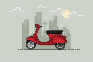 flat vespa illustration vector