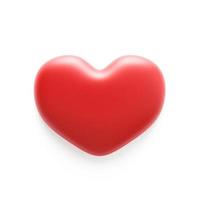 3d render amor corazón. corazón rojo aislado sobre fondo blanco. símbolo de san valentín. representación 3d foto