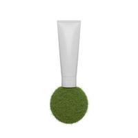 Cosmetic beauty product tube on grass ball 3D render illustration photo