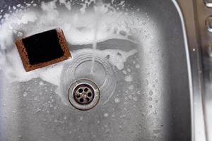 cleaning the kitchen sink photo