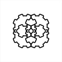 simple gear line art icon on a white background vector