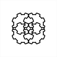 simple gear line art icon on a white background vector