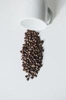 Coffee beans in coffee cup photo