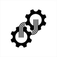 gear setting icon and transfer data for icon and vector logo