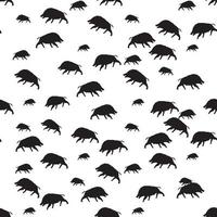 Wild boar or warthog seamless pattern. vector