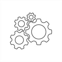 gear icon in line art style vector