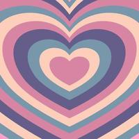 Heart shaped concentric stripes vector background. Girlish romantic surface design. aesthetic hearts backdrop.