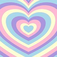 Heart shaped concentric stripes vector background. Girlish romantic surface design. aesthetic hearts backdrop.