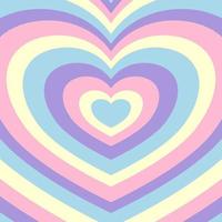 Heart shaped concentric stripes vector background. Girlish romantic surface design. aesthetic hearts backdrop.