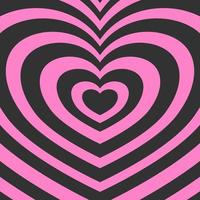 Heart shaped concentric stripes vector background. Girlish romantic surface design. aesthetic hearts backdrop.