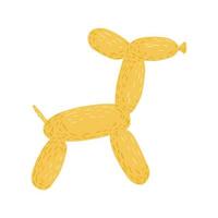 Dog figures out of balloons on white background. Cheerful elements giraffe in yellow color in style doodle. vector