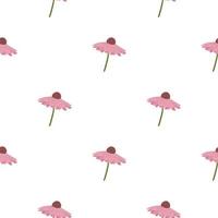Decorative seamless isolated pattern with pink gerbera flower print. Isolated floral backdrop. vector