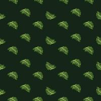 Nature jungle seamless pattern with small bright green monstera leaves print. vector