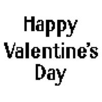 Happy Valentine's Day poster in pixel art style. vector