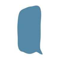 Hand drawn blank comment design. Blue speech bubbleund. Dialog balloon template chat, message. Vector illustration.