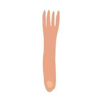 Fork in doodle style isolated on white background. Simple illustration vector