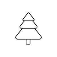 Fir icon in outline style symbol. Tree sign isolated on white background. vector