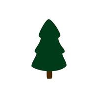 Simple fir in flat style symbol. Cartoon tree isolated on white background. vector