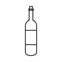 Bottle wine icon isolated on white background. Wine bottle in outline style. vector