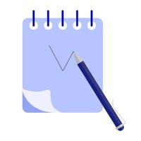 Writing diary concept. Planning day schedule in paper diary notebook. vector