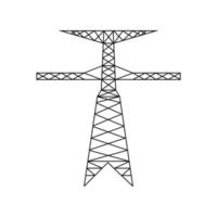 pictograma de torre de línea de energía eléctrica. icono de pilón eléctrico de alto voltaje. vector