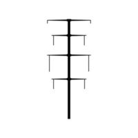 diseño plano del símbolo de la línea de alimentación. icono de la torre de la línea de energía eléctrica. vector