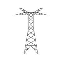 High voltage electric pylon. Power line symbol flat design. vector