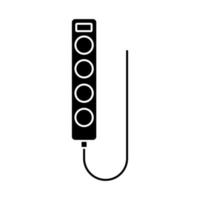 Glyph electric extension cord. Simple vector design illustration isolated