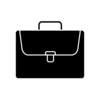 Glyph briefcase icon.School bag button. Office case symbol. vector