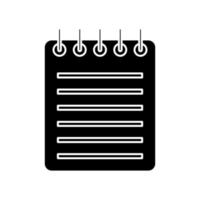 Glyph spiral notebook icon. Diary for business. vector