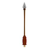 Weapons of the Neanderthals arrow isolated on white background. Element hunting prehistoric in flat style. vector