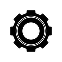 Glyph gear icon. Simple flat design pictogram. vector