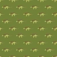 Scrapbook animal seamless pattern with ankylosaurs elements print. Green background. Decorative print. vector