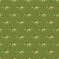 Scrapbook animal seamless pattern with ankylosaurs elements print. Green background. Decorative print. vector