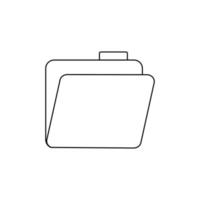 Outline folder icon with documents. Folder flat vector