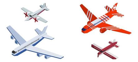 different isometric planes big working fleet vector