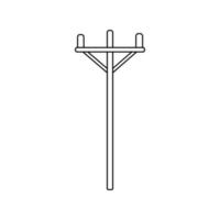 Outline wood power line icon. Power line simple
